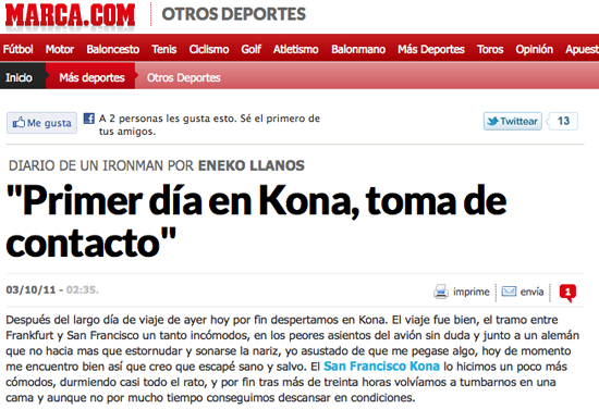 «Diario de un Ironman» en Marca.com